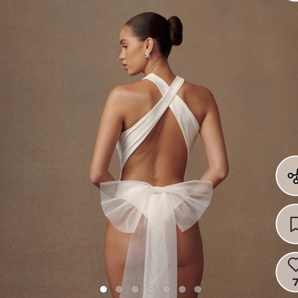 Meshki White Cross-Back Swimsuit